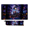 Halloween-themed play pad with a witch house design 