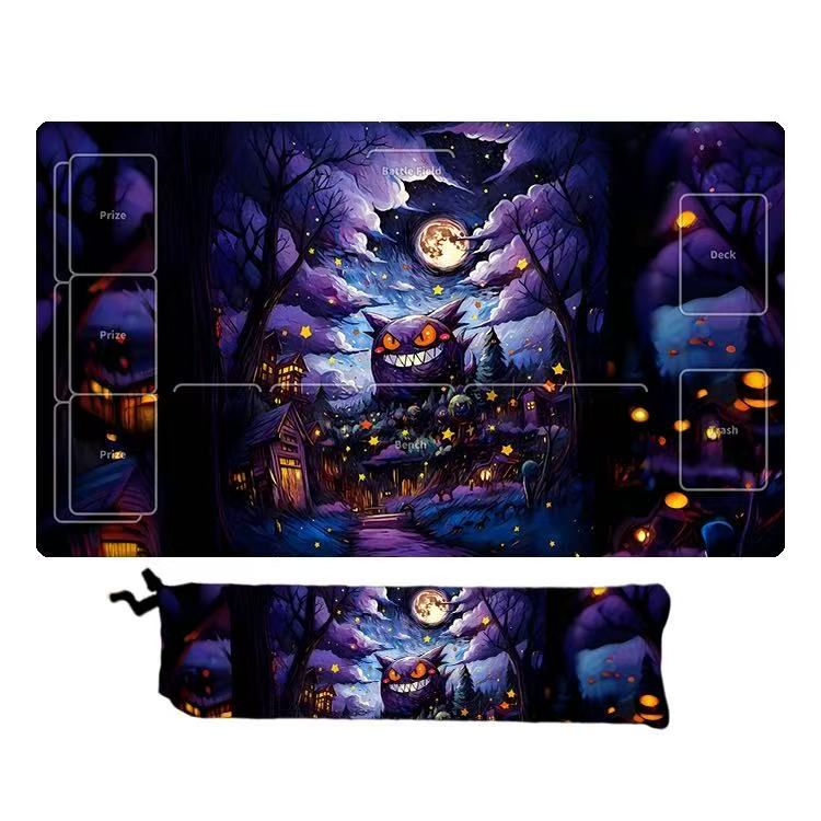 Halloween-themed play pad with a witch house design 
