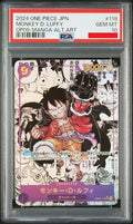 Psa 10 2024 ONE PIECE JAPANESE OP09-EMPERORS IN THE NEW WORLD #119 MONKEY D. LUFFY MANGA ALTERNATE ART
