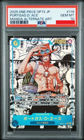 Psa 10 2025 ONE PIECE JAPANESE OP13-CARRYING ON HIS WILL #119 PORTGAS D. ACE MANGA ALTERNATE ART