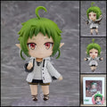 Sylphiette MUSHOKU TENSEI chibi action figure with green hair, elf ears, detailed outfit, character accessories, interchangeable parts, and clear display base.