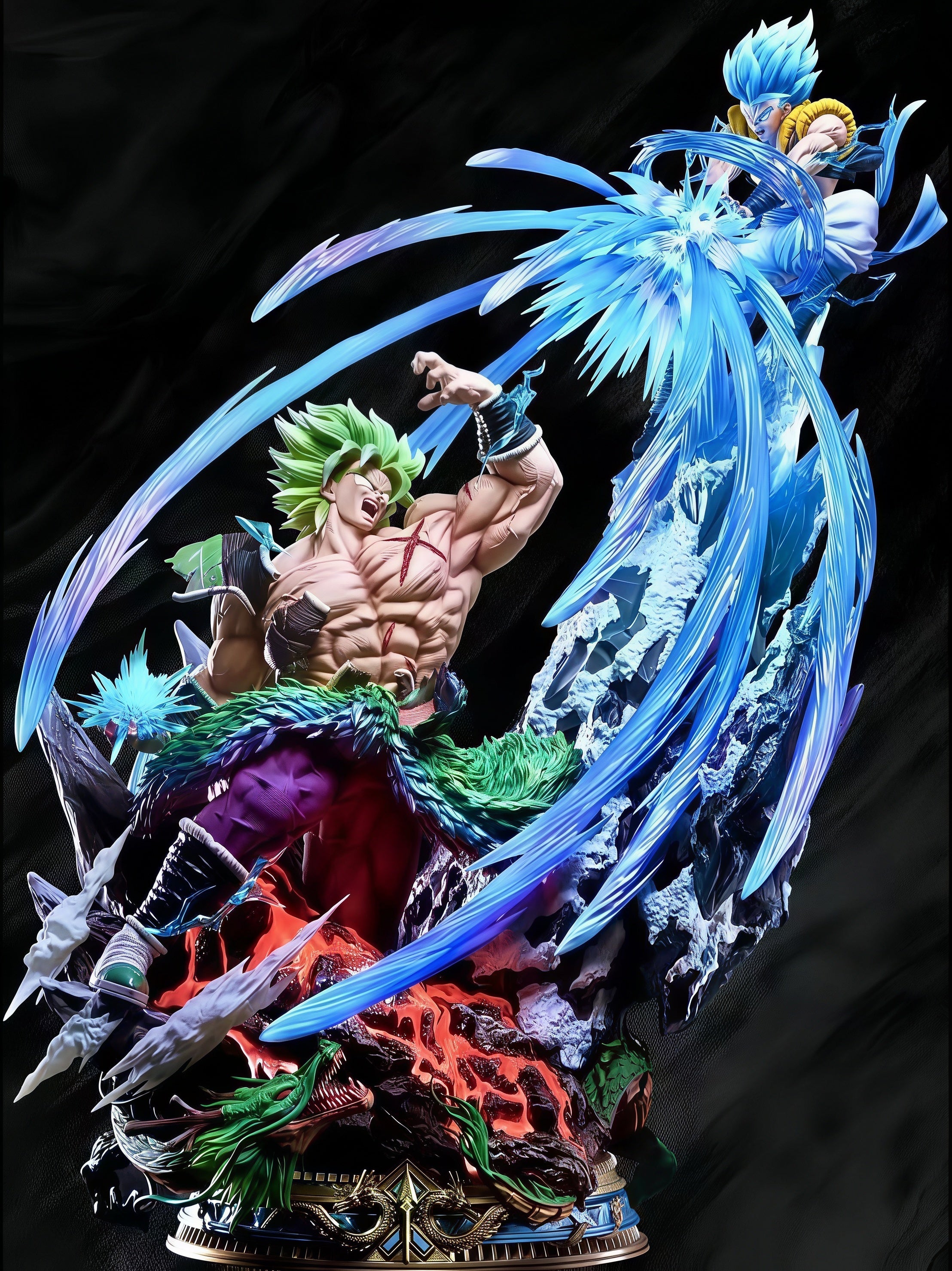 DRAGON BALL -SUPER SAIYAN BLUE GOGETA VS. LEGENDARY SUPER SAIYAN BROLY DIORAMA STATUE
