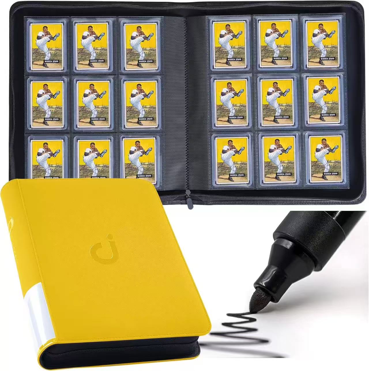 Premium 9-Pocket Trading Card Binder – 288/360, Water-Resistant PU Leather