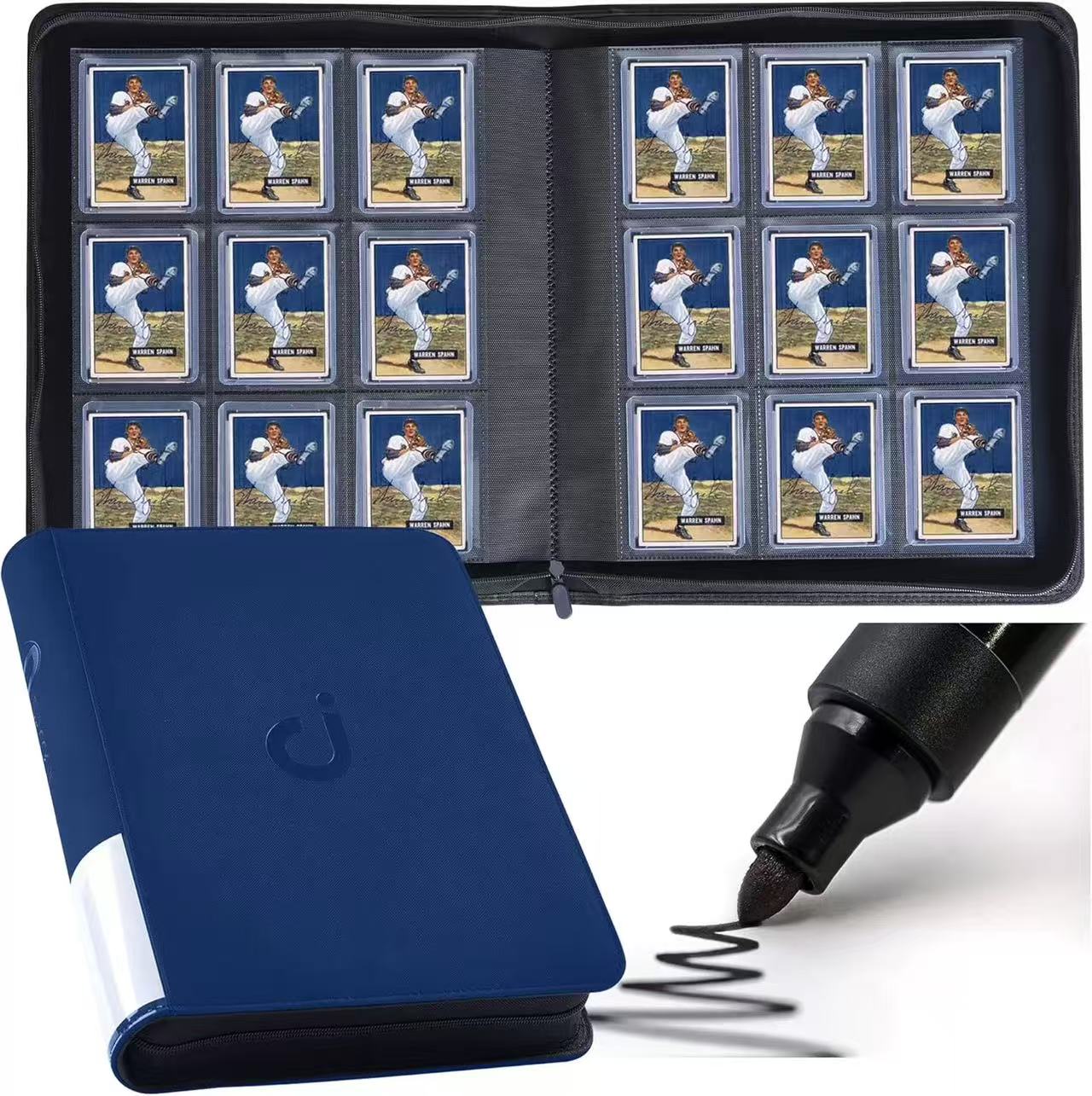 Premium 9-Pocket Trading Card Binder – 288/360, Water-Resistant PU Leather