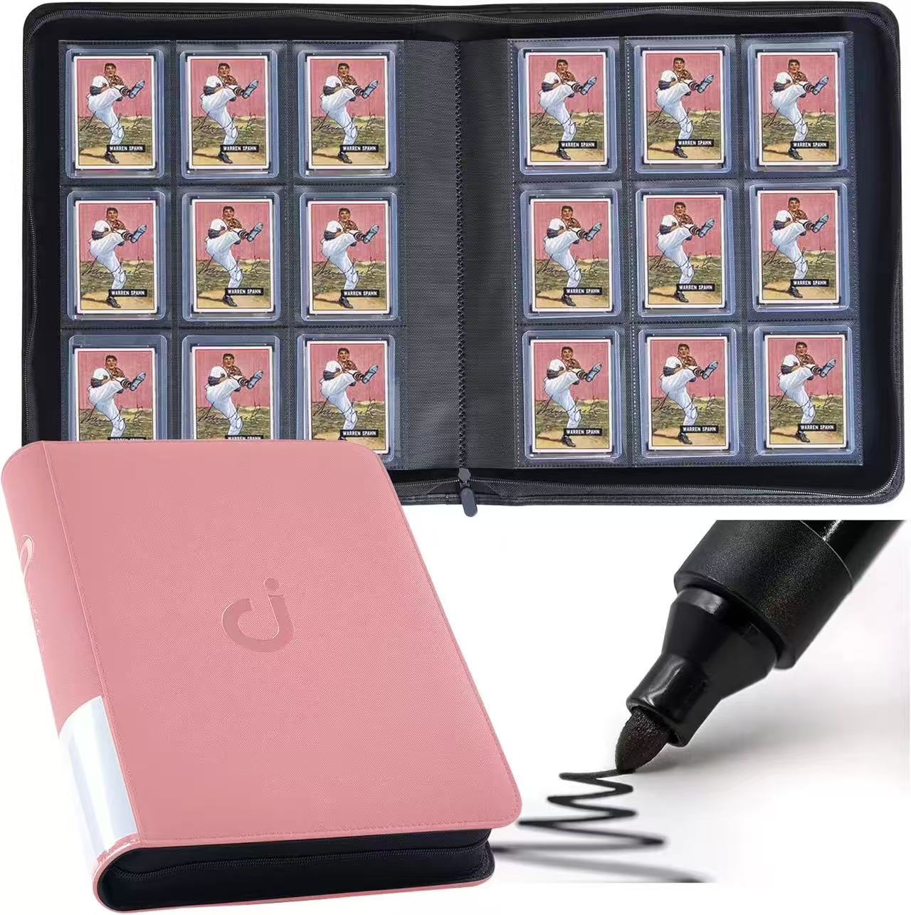 Premium 9-Pocket Trading Card Binder – 288/360, Water-Resistant PU Leather
