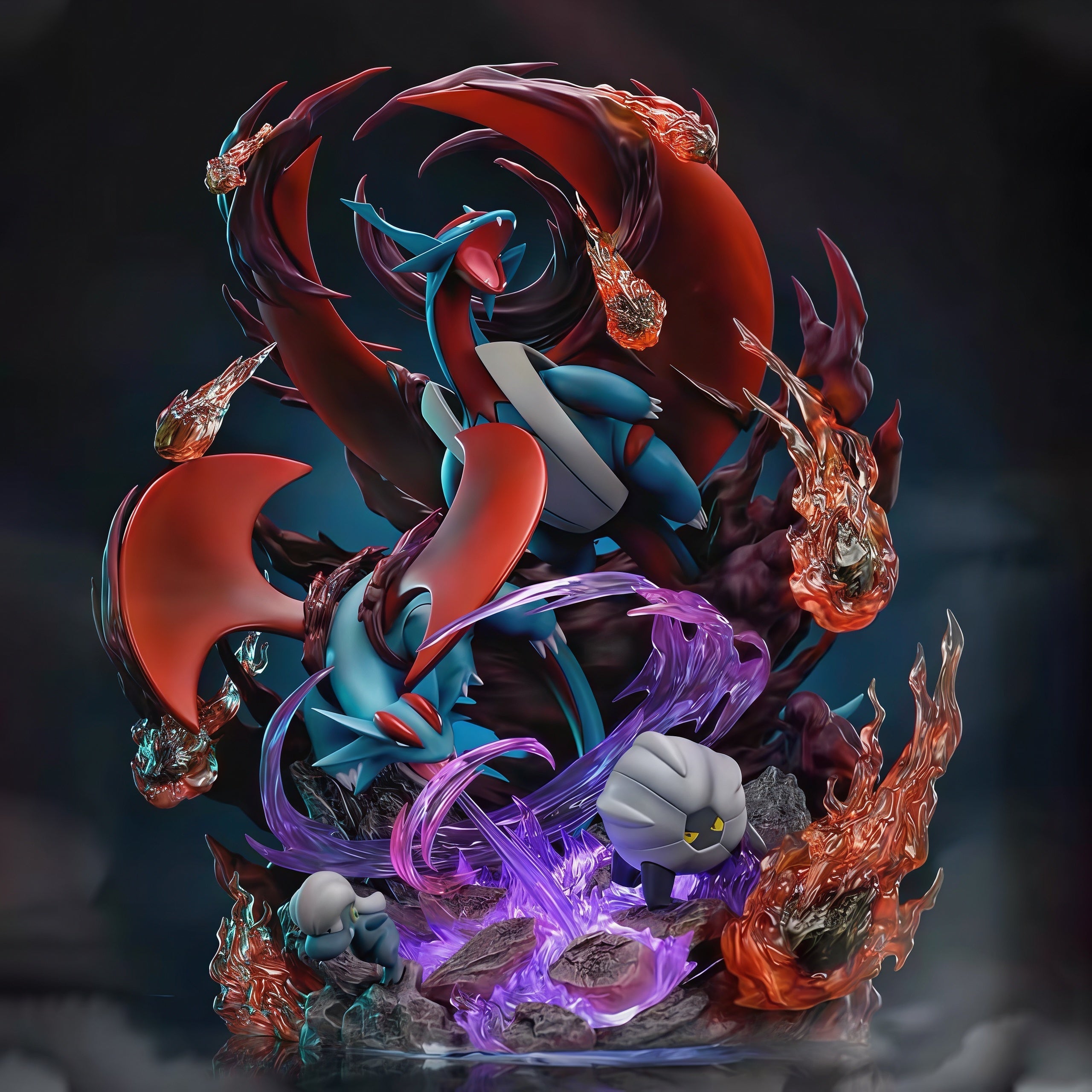 POKÉMON -SALAMENCE EVOLUTION LINE GK DIORAMA STATUE