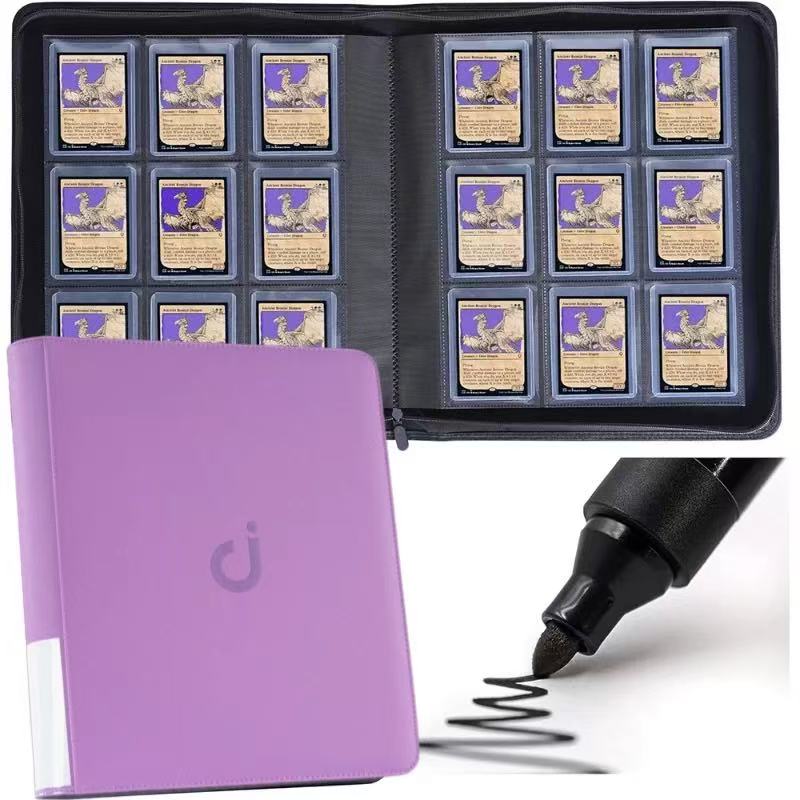 Premium 9-Pocket Trading Card Binder – 288/360, Water-Resistant PU Leather