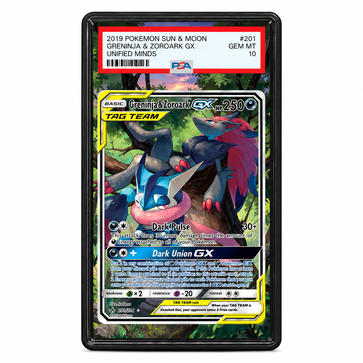 EXTENDED ART –  GRENINJA & ZOROARK-GX (201/214)