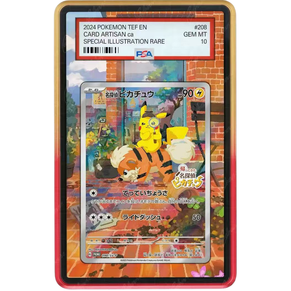 EXTENDED ART PROTECTIVE CASE- Detective Pikachu Japanese Pokemon Card Promo 098/SV-P Nintendo Switch