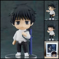 Yuta Okkotsu JUJUTSU KAISEN chibi action figure with black hair, white Jujutsu uniform, katana, sword bag, interchangeable parts, and clear display base.