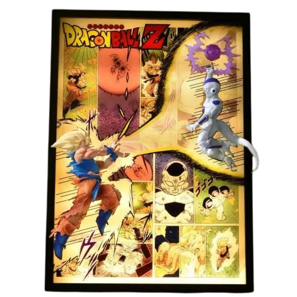 Dragon Ball Z Goku vs Frieza 3D LED Battle Frame with Statue