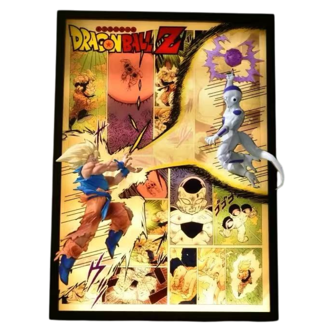 Dragon Ball Z Goku vs Frieza 3D LED Battle Frame with Statue