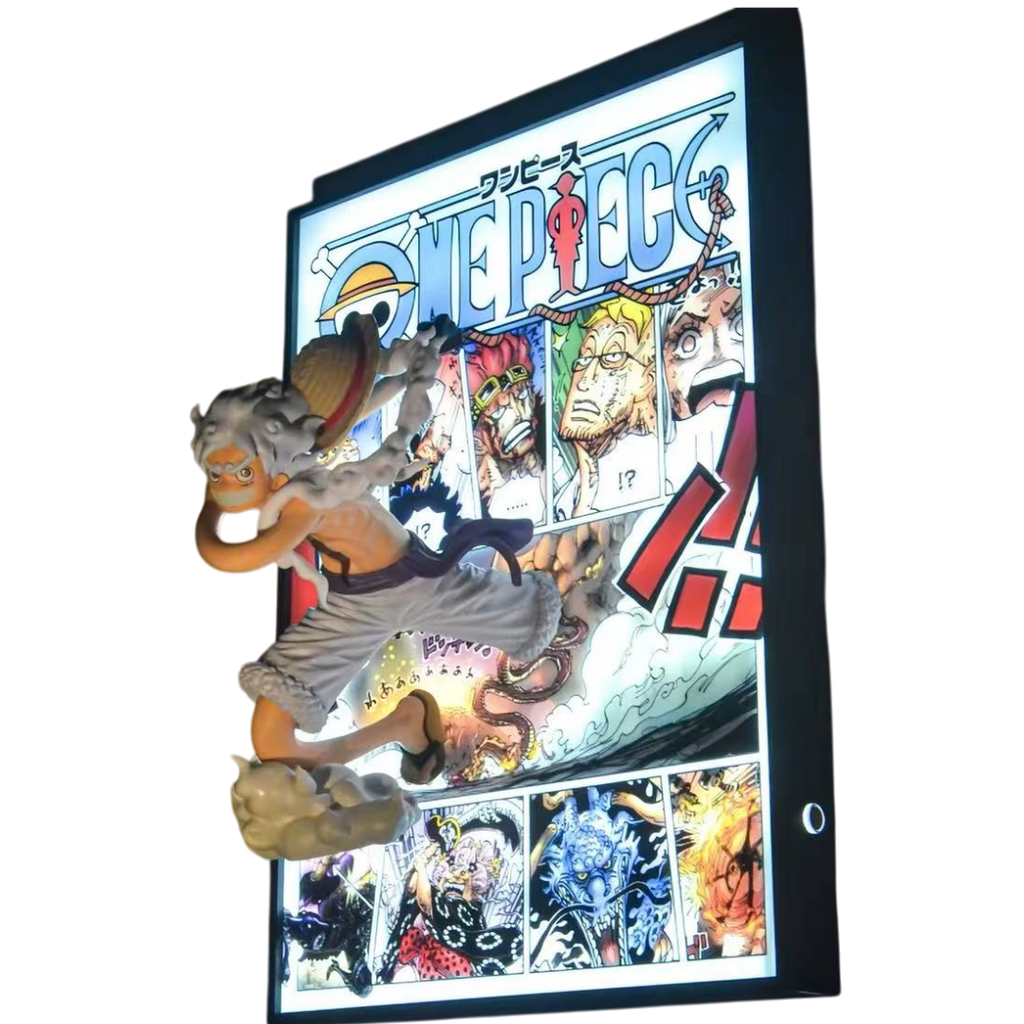 One Piece Gear 5 Luffy 3D LED Display Frame with Statue