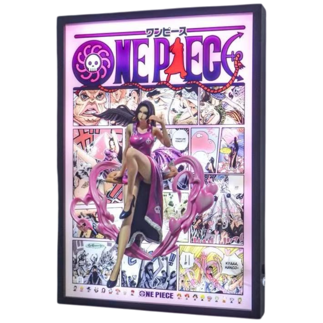 One Piece Boa Hancock 3D LED Display Frame with Statue