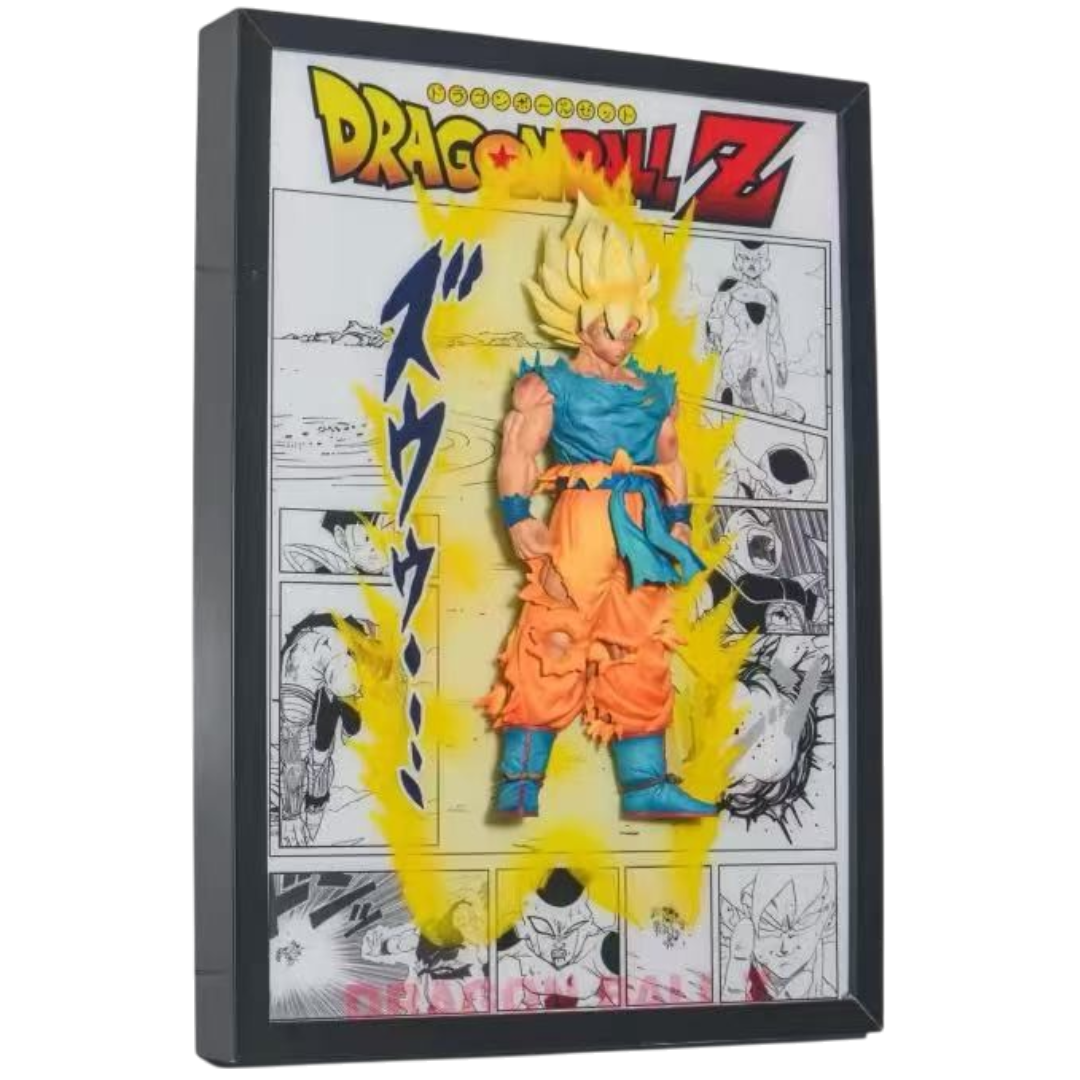 Dragon Ball Z Goku 3D LED Display Frame with Statue