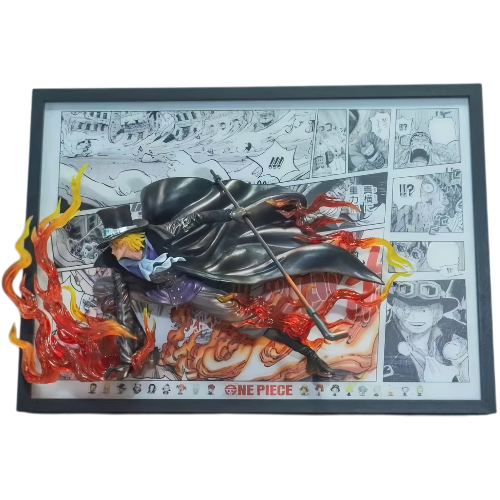 ONE PIECE - SABO 3D LED DISPLAY FRAME WITH STATUE