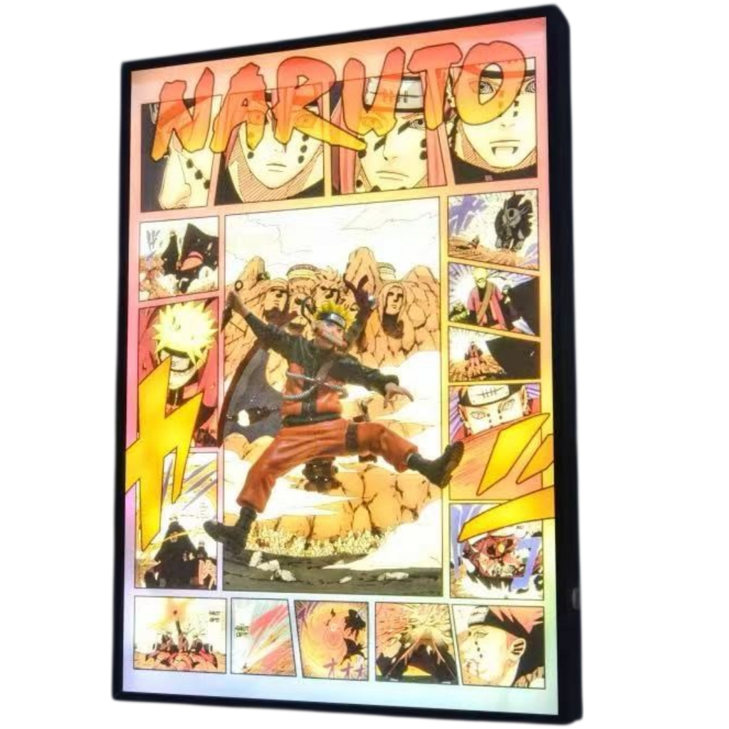 Naruto Uzumaki 3D LED Display Frame with Statue