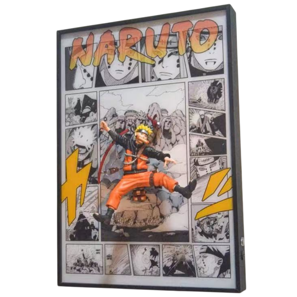 Naruto Uzumaki 3D LED Display Frame with Statue