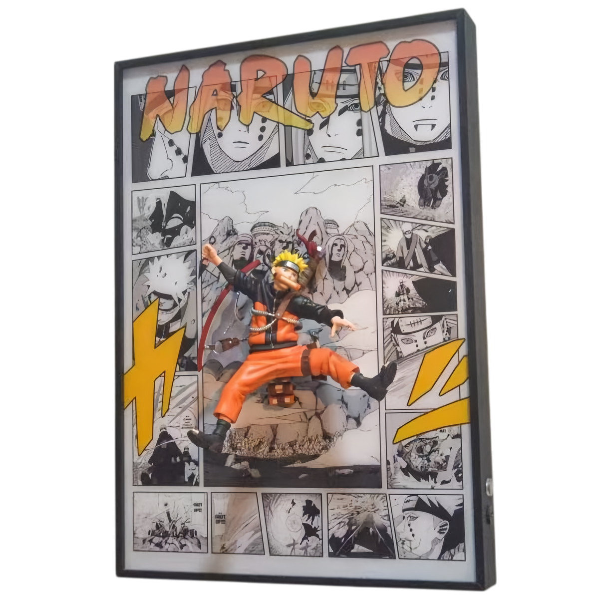 NARUTO - UZUMAKI 3D LED DISPLAY FRAME WITH STATUE