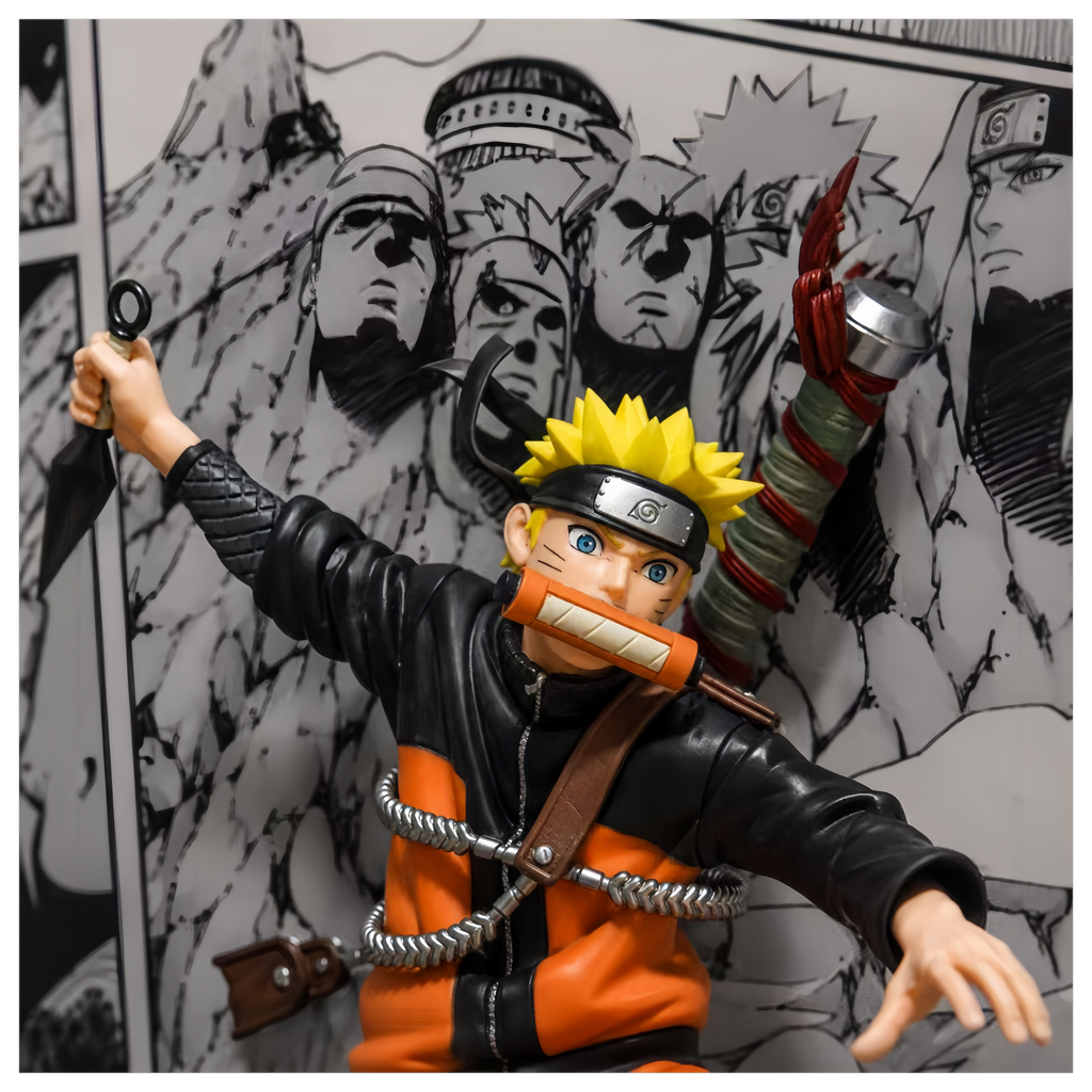 NARUTO - UZUMAKI 3D LED DISPLAY FRAME WITH STATUE