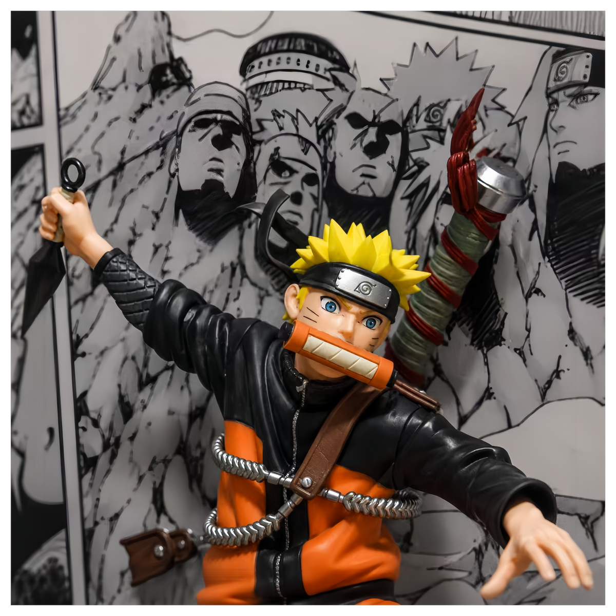 NARUTO - UZUMAKI 3D LED DISPLAY FRAME WITH STATUE