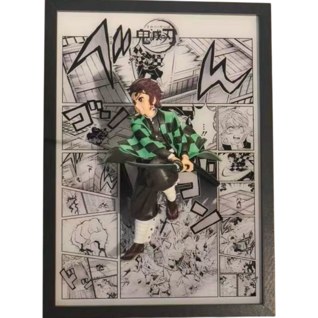 Demon Slayer Tanjiro 3D LED Battle Frame with Statue