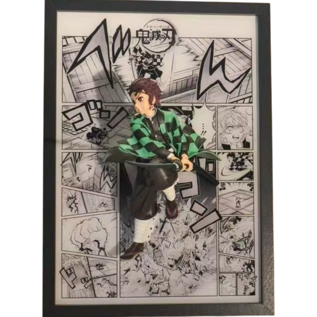 Demon Slayer Tanjiro 3D LED Battle Frame with Statue