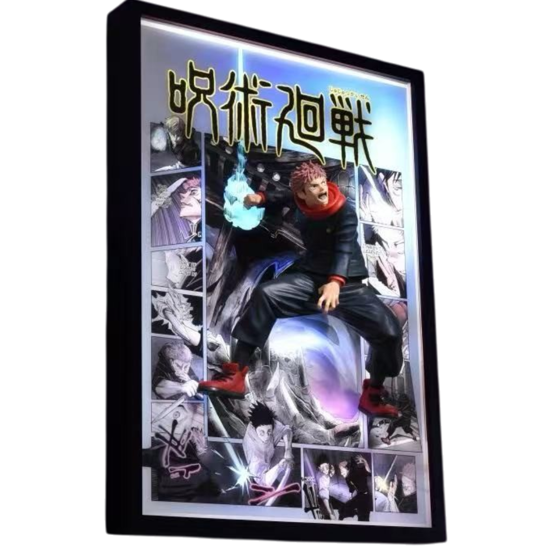 Jujutsu Kaisen Yuji Itadori 3D LED Display Frame with Statue