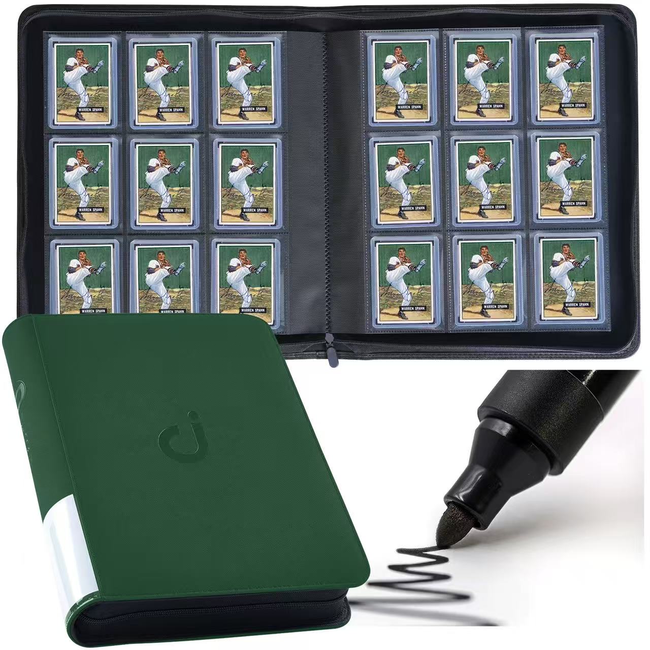 Premium 9-Pocket Trading Card Binder – 288/360, Water-Resistant PU Leather
