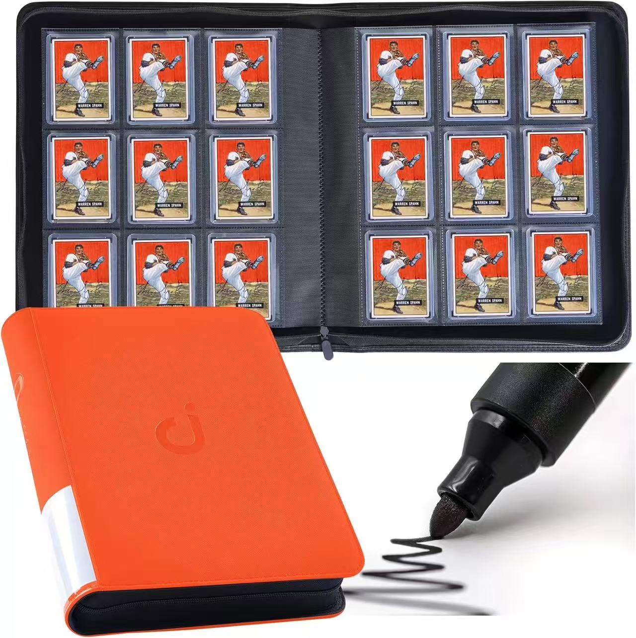 Premium 9-Pocket Trading Card Binder – 288/360, Water-Resistant PU Leather