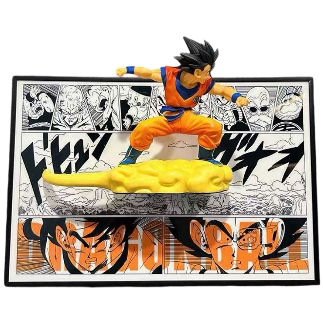 DRAGON BALL - Goku Flying Nimbus 3D Manga Frame with Statue