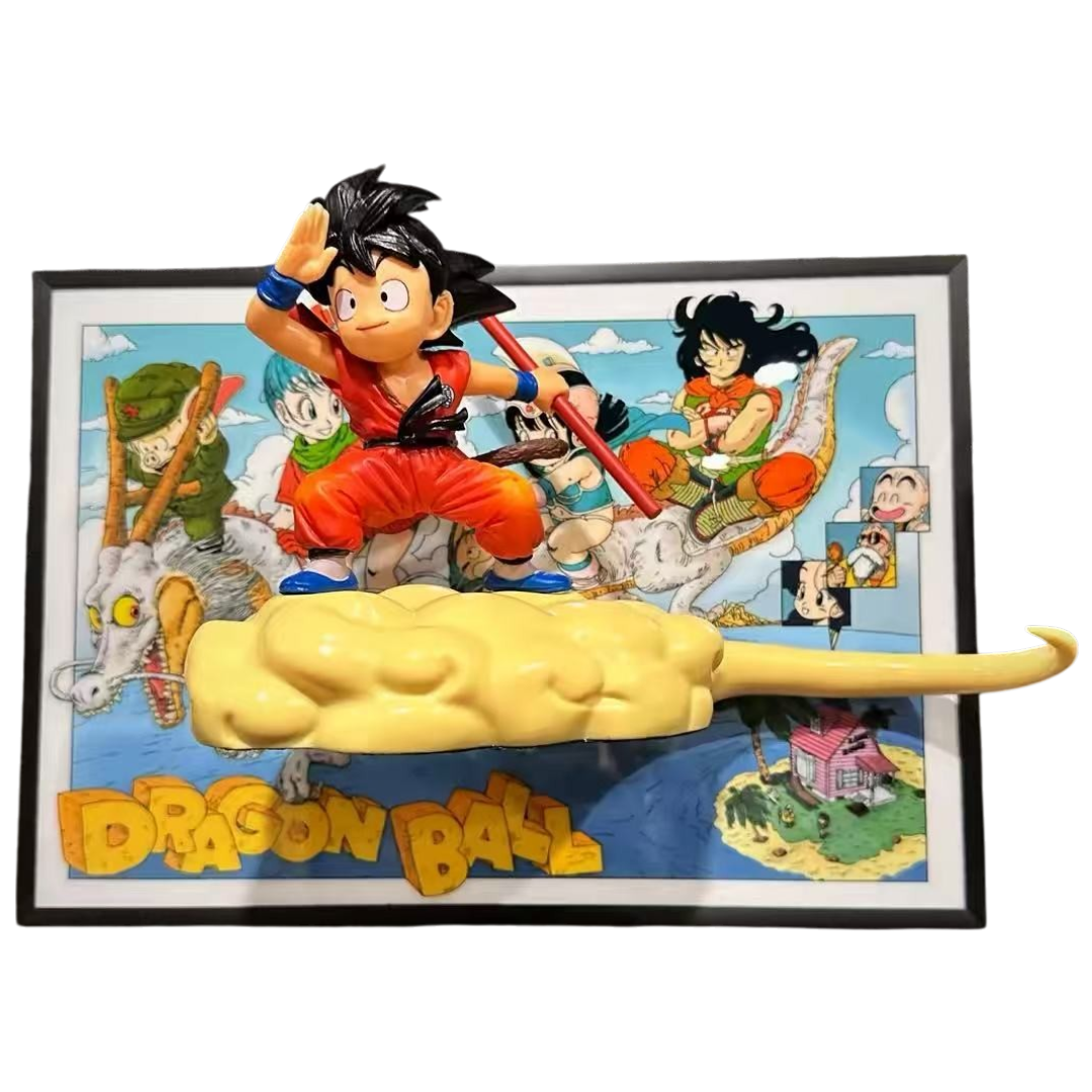 DRAGON BALL - Kid Goku Flying Nimbus 3D Manga Frame with Statue