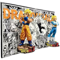 DRAGON BALL - Goku & Vegeta 3D Manga Frame Statue