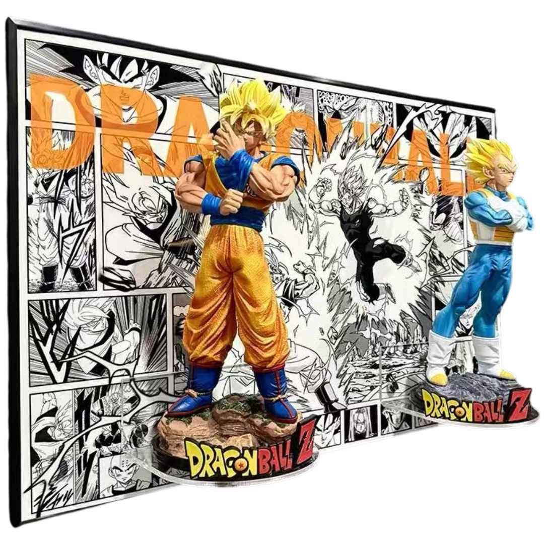 DRAGON BALL - Goku & Vegeta 3D Manga Frame Statue