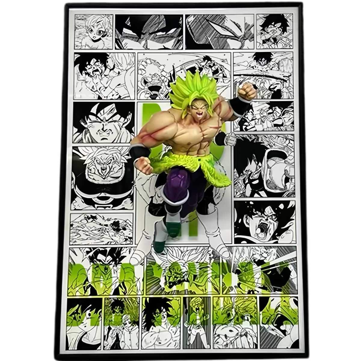 DRAGON BALL - BROLY 3D MANGA FRAME WITH STATUE
