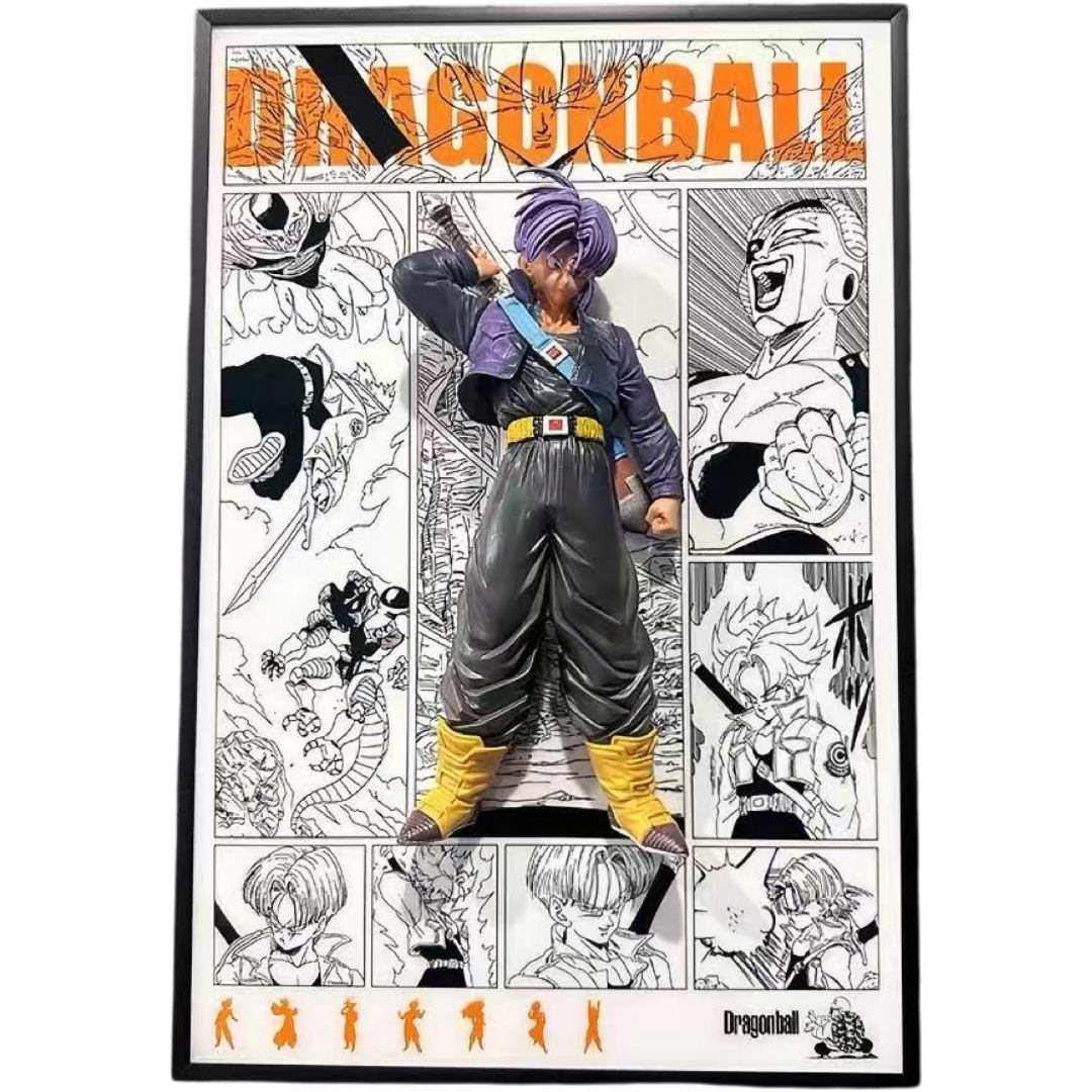 DRAGON BALL - Future Trunks 3D Manga Frame with Statue