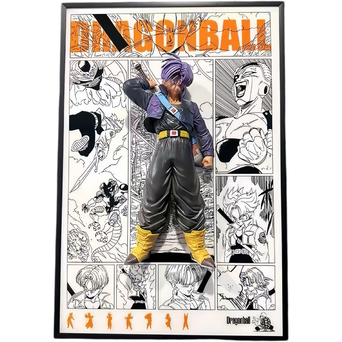 DRAGON BALL - FUTURE TRUNKS 3D MANGA FRAME WITH STATUE