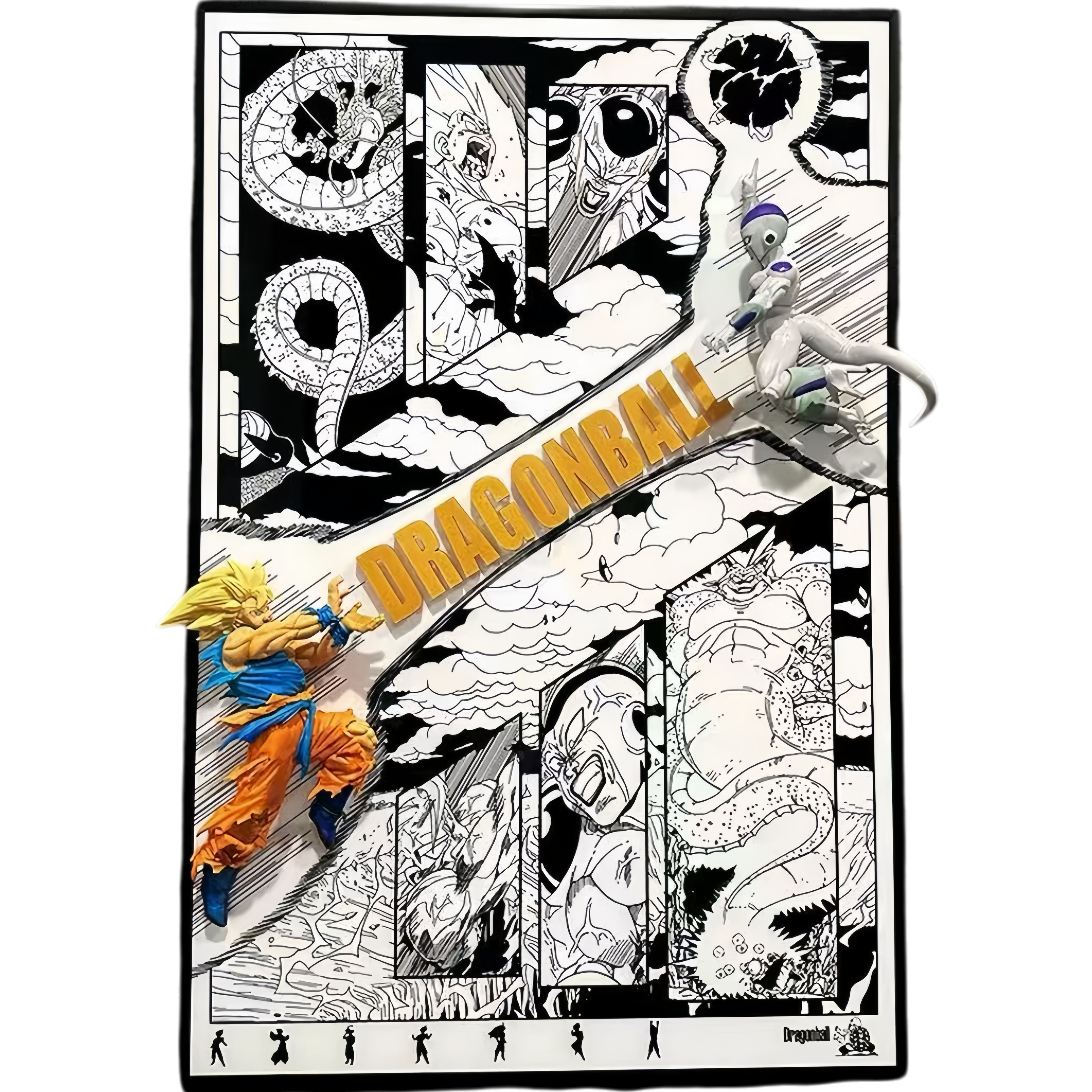 DRAGON BALL - GOKU VS FRIEZA 3D MANGA FRAME WITH STATUE