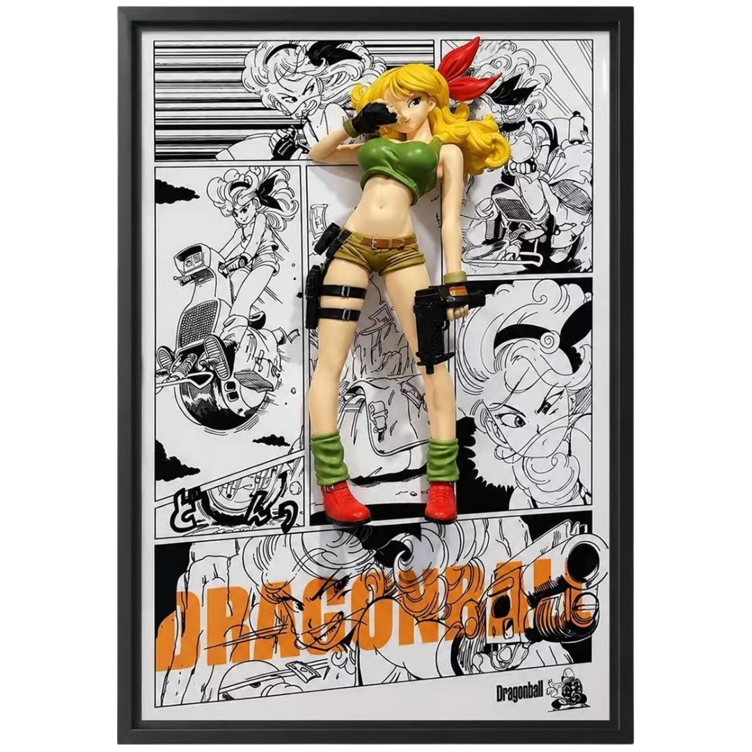 DRAGON BALL - Launch 3D Manga Frame with Statue