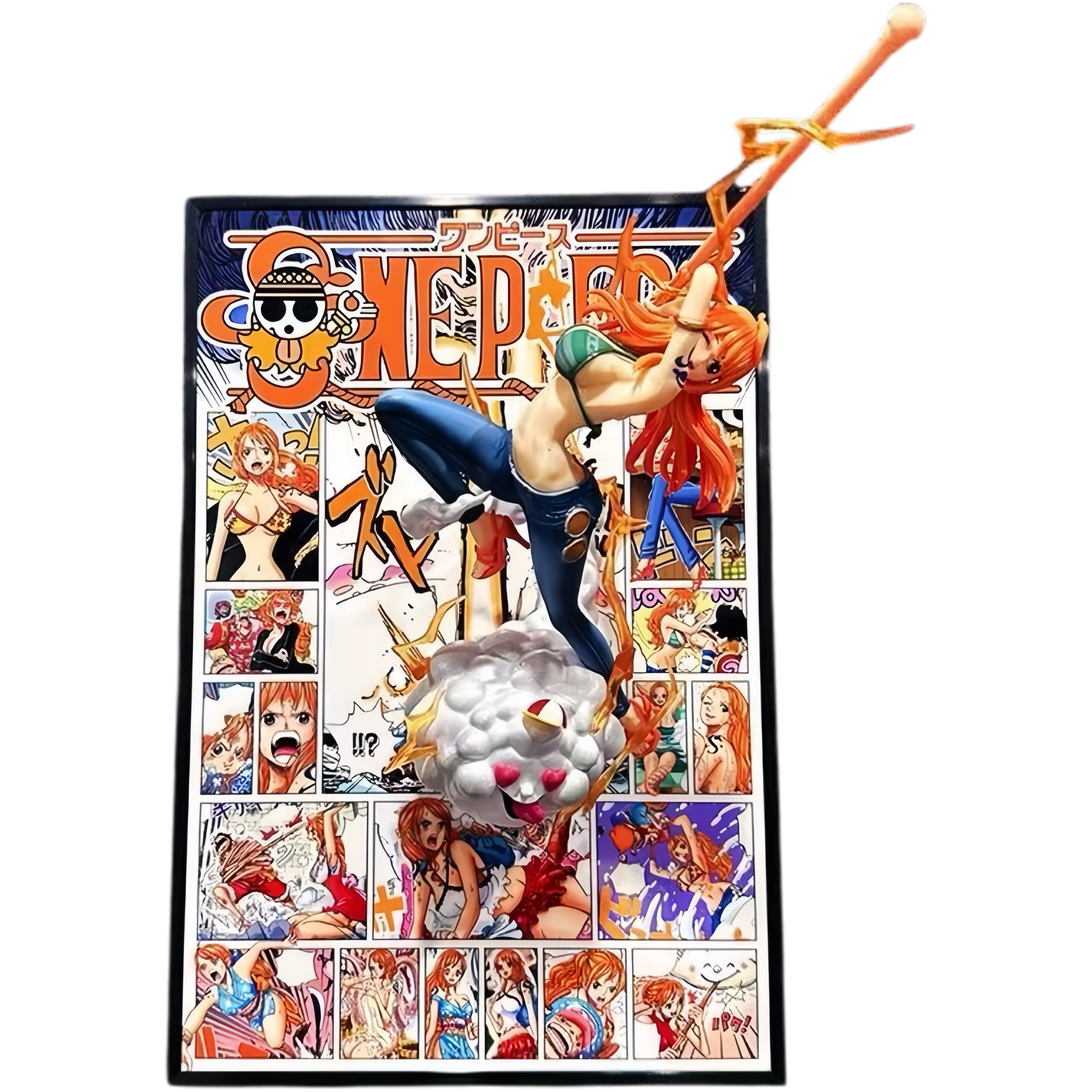 ONE PIECE - NAMI 3D MANGA FRAME WITH STATUE