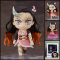 DEMON SLAYER Nezuko Kamado awakened demon form chibi action figure – 10 cm PVC anime figure with demon horn, vine markings and pink Blood Demon Art flame effect.