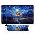 Large play pad with a Starry Night inspired design featuring Pikachu, accompanied by a smaller play pad with the same design.