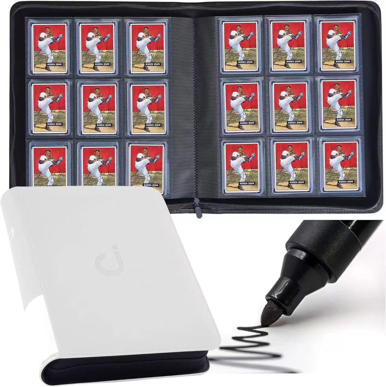 Premium 9-Pocket Trading Card Binder – 288/360, Water-Resistant PU Leather