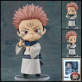 JUJUTSU KAISEN Ryomen Sukuna chibi action figure – 10 cm PVC anime figure with pink hair, curse markings, interchangeable expressions and character parts.