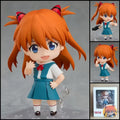 NEON GENESIS EVANGELION Asuka Langley chibi action figure – 10 cm PVC anime figure with orange hair, blue school uniform and interchangeable parts.