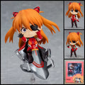 NEON GENESIS EVANGELION Asuka Shikinami Langley chibi action figure – 10 cm PVC anime figure with orange hair, red plugsuit, eyepatch and EVA-inspired mechanical accessories.
