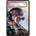 ONE PIECE Trafalgar Law OP04-047 Japanese Extended Art PSA graded card display case with metal magnetic construction, tempered glass and UV-resistant protection.
