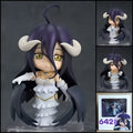 OVERLORD Albedo chibi action figure – 10 cm PVC anime figure with dark purple hair, white horns, black wings and interchangeable expressions.
