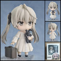 YOSUGA NO SORA Sora Kasugano chibi action figure – 10 cm PVC anime figure with silver-grey hair, rabbit plush, suitcase and interchangeable parts.